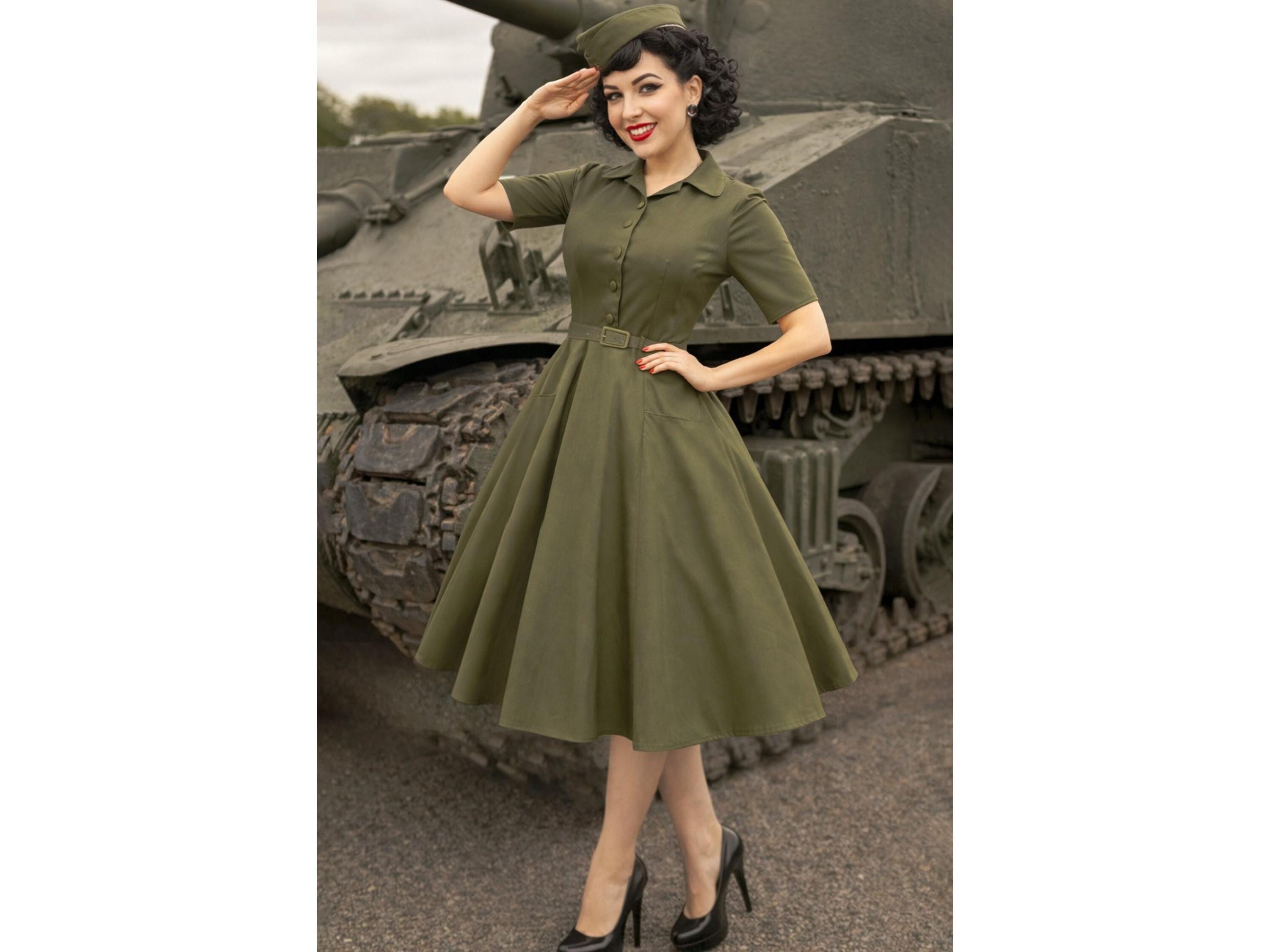 slim fit dress slacks Green summer short sleeves Linen Dress 5199 – Xiaolizi main image 1