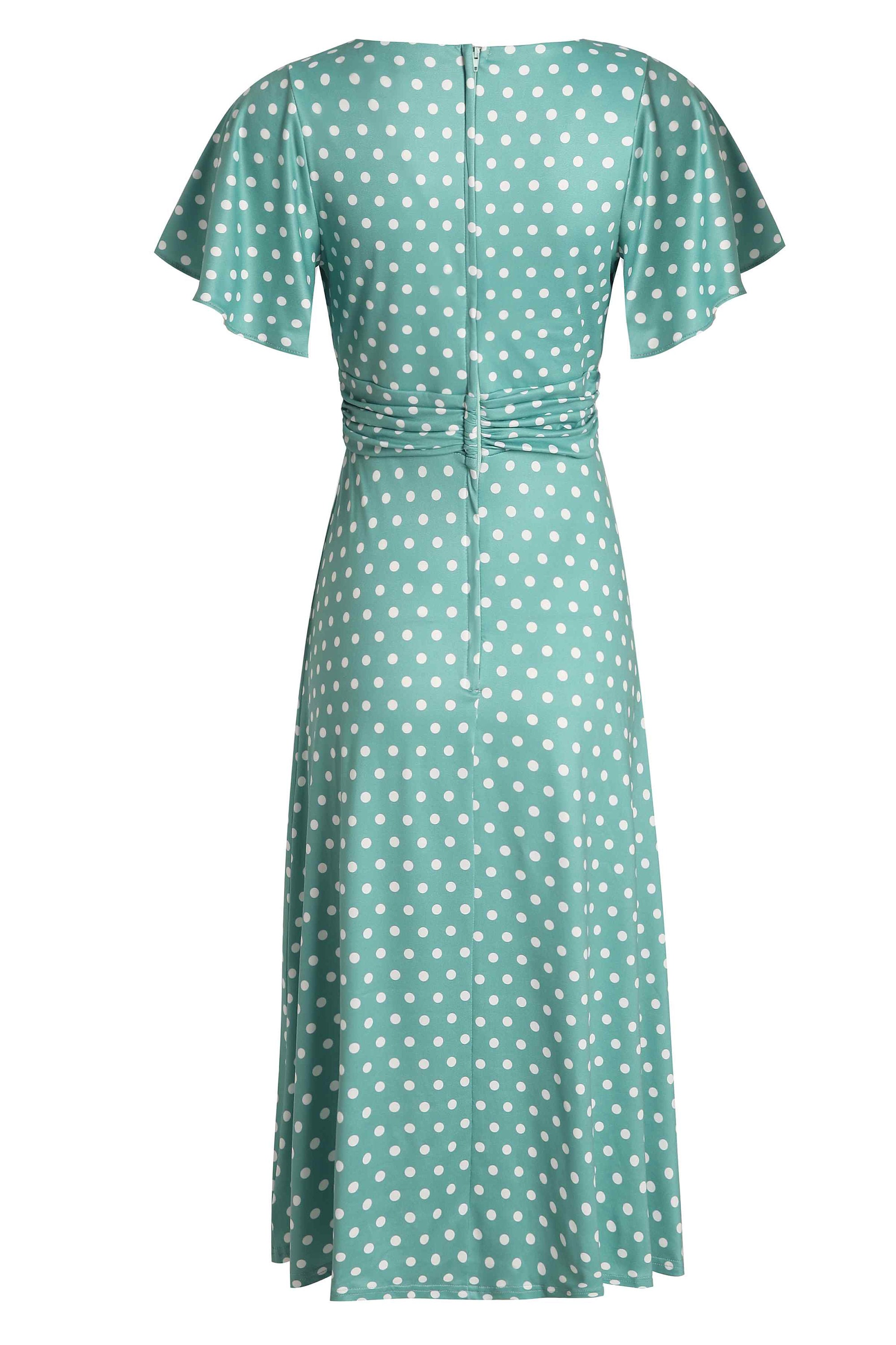 green emerald velvet dress Plus Size Sage Green Leaf Print A Line Dress main image 0