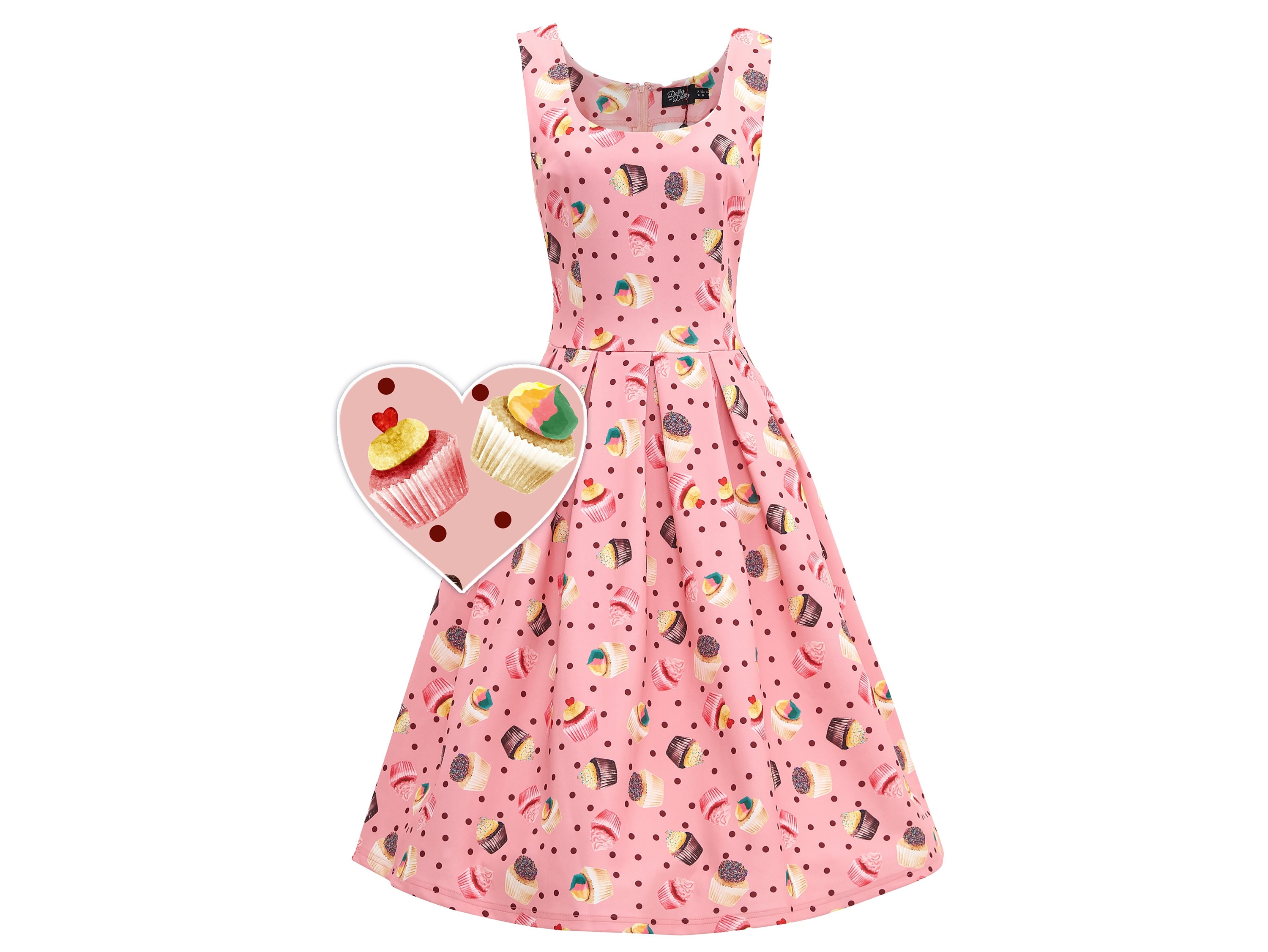 Amanda Pink Cupcake Swing Dress - Etsy