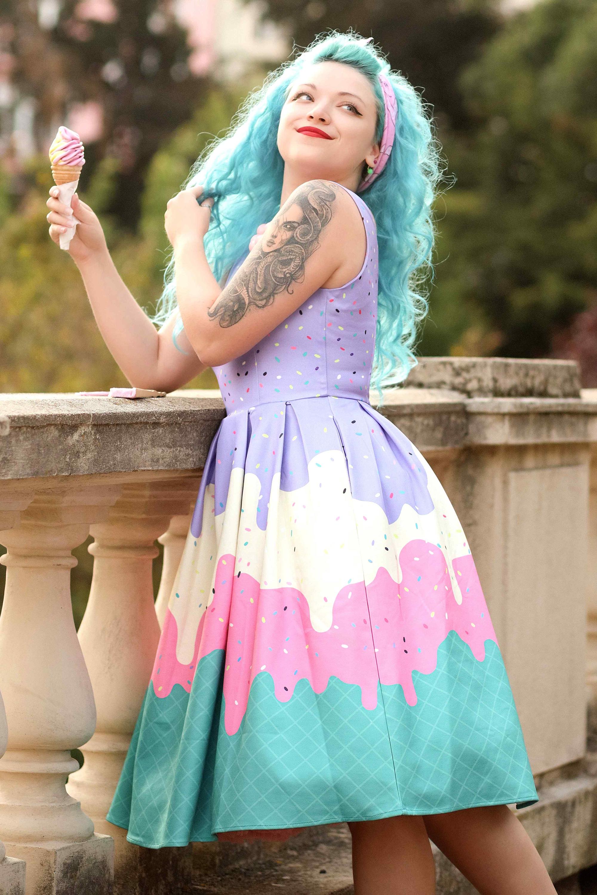 Amanda Summer Sprinkles Ice Cream Cone Swing Dress - Etsy