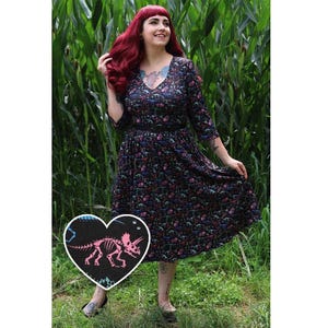Billie Black Dinosaur Fossil Dress