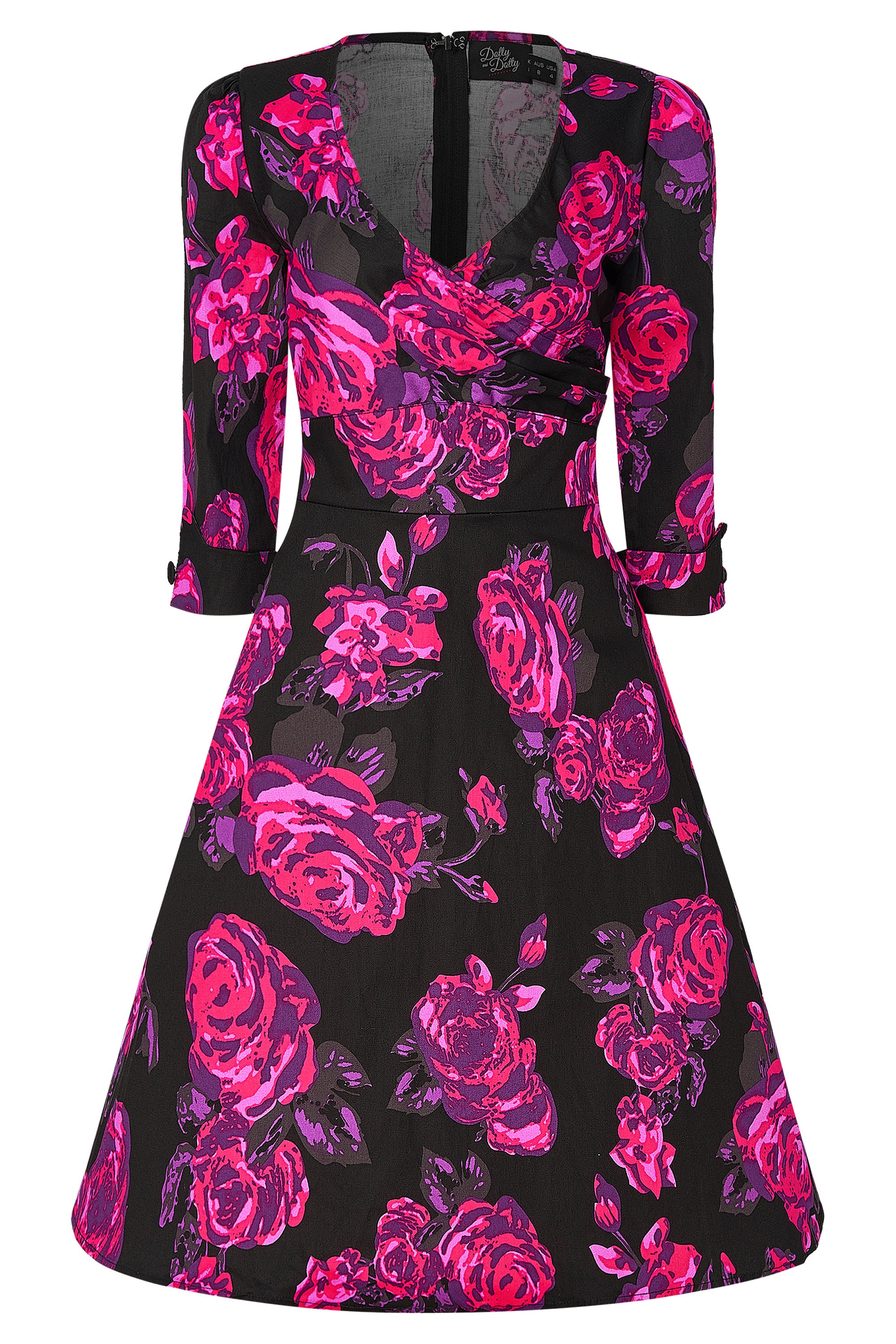 black and pink floral dress