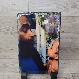 Custom photo rock slate, family picture slate, rock slate, customizable,