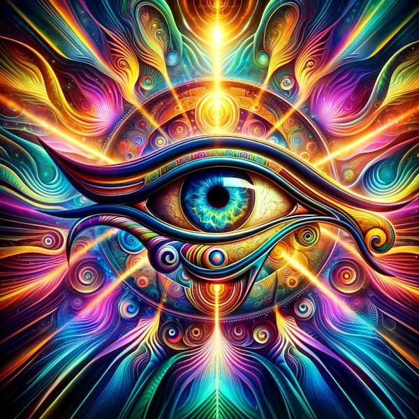 AI Generated Psychedelic Digital Art Spiritual Download: "Eye of Horus"