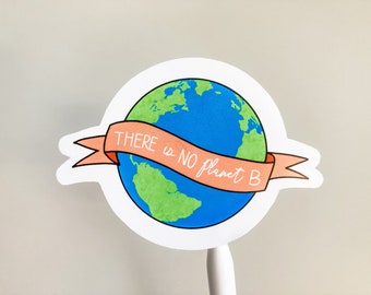 There is No Planet B Weatherproof Sticker | Laptop and Planner Stickers