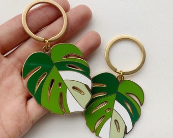 Monstera Leaf Plant Keychain / For Plant Lover / Matching Cute Keychain / Accessories for Car Keys / Monstera Deliciosa