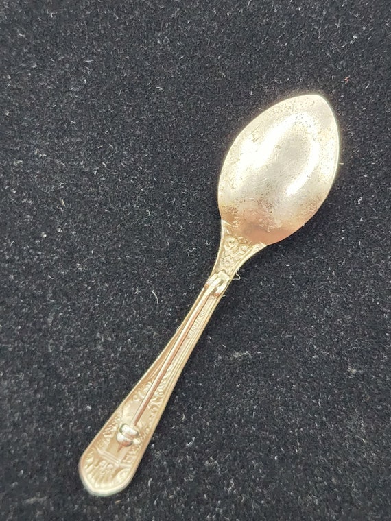 Vintage OB Sterling Miniature Spoon Brooch Pin - image 3