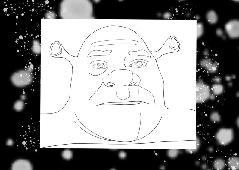 Printable Coloring Page Depressed Shrek Meme | Etsy