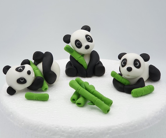 Baby Pandas Edible Fondant Cake Toppers