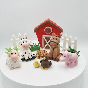 Farm Animals Edible Fondant Cake Toppers