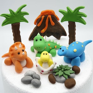 Dinosaur Friends Fondant Cake Toppers