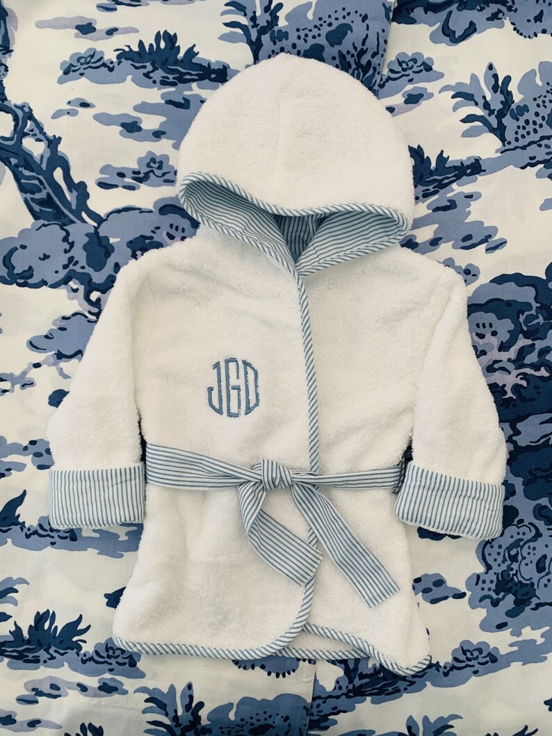Monogrammed Infant Terry Bath Robe Etsy