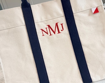 Personalized Embroidered Colorblock Box Tote