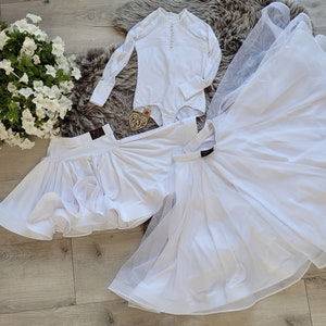 Standardkleid mit zwei Röcken für Latein und Standard WEISSER TROPFEN