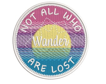 Not All Who Wander Are Lost Compass Embroidered Patch Iron Sew-On Souvenir
