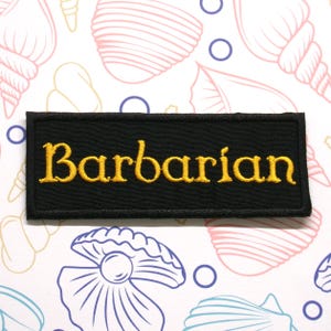 D&D Barbarian Patch – Embroidered Name Badge for Gamers, Cosplayers and Fans, Iron-on/Sew Applique for Jackets Backpacks, RPG Class Patch