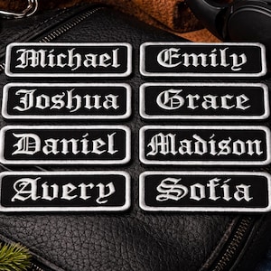Custom Embroidered Name Patch – Personalized Text Patches | Colorful Name Patch Iron-On or Sew-On | For Clothes, Uniforms, Bags, Gothic