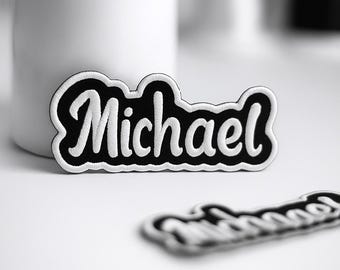 Toppa personalizzata con nome ricamato, testo personalizzato, applicazione termoadesiva