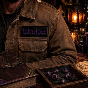 Hexenmeister Aufnäher/Bügelbild/Retro Vintage/gestickte Applikation für Jacke, Kleidung, Rucksack, Charakterklassen/D&D/Tabletop Gaming Bild 5
