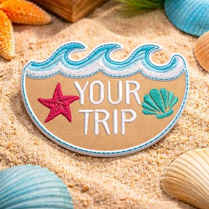 Personalized Name Patch/Custom Text Words/Iron-On Patch/Embroidered Sew On Applique for Clothing/Jacket/Backpack/Beach Vibe/Travel Souvenir