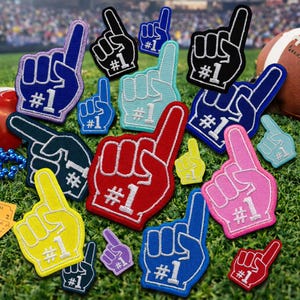 Foam Finger Patch, Game Day Patch, #1 Team Patch, Hat Patches, Game Day Patch Patch, Trendy Patch, Embroidery Patch, Iron on Patch