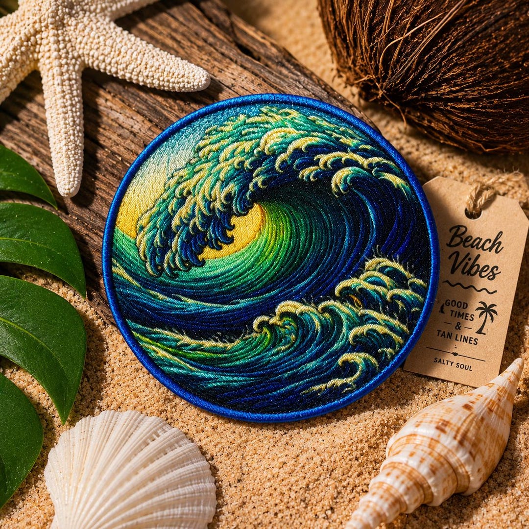 Ocean Waves Patch/iron-on Patch/beach Souvenir Gift/coconut Girl Fun ...