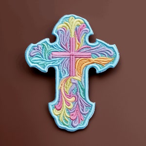 Christian Cross Patch Iron-on/Sew-on Applique for Jacket Backpack Clothing, Inspirational Patch, Faith Patch, Love Jesus, Bible Patch, Craft