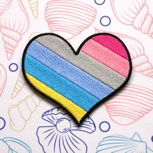 Gender Flux Heart Patch, Embroidered Iron-On/Sew-On Patch, Love is Love Patch, Gay Rights Patch, Equal Rights Patch, LGBTQ Patch, Applique