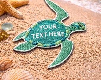 Custom Patch/Your Trip/Personalized Sea Turtle Gift/Iron-On Patch/Fun Vacation Coconut Girl/Embroidered Sew-on Applique for Clothing Hats