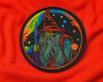 Patch de mago/Patch termocolante/Místico/Patch de fantasia sombria/Feiticeiro/Livro de feitiços arcanos/Emblema de RPG/Aplique para costurar em jaquetas, roupas e mochilas