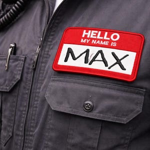 Hello My Name Is Custom Patch Name Patch Personalized Name Patch Name Tag with Hook Fastener Available image 3
