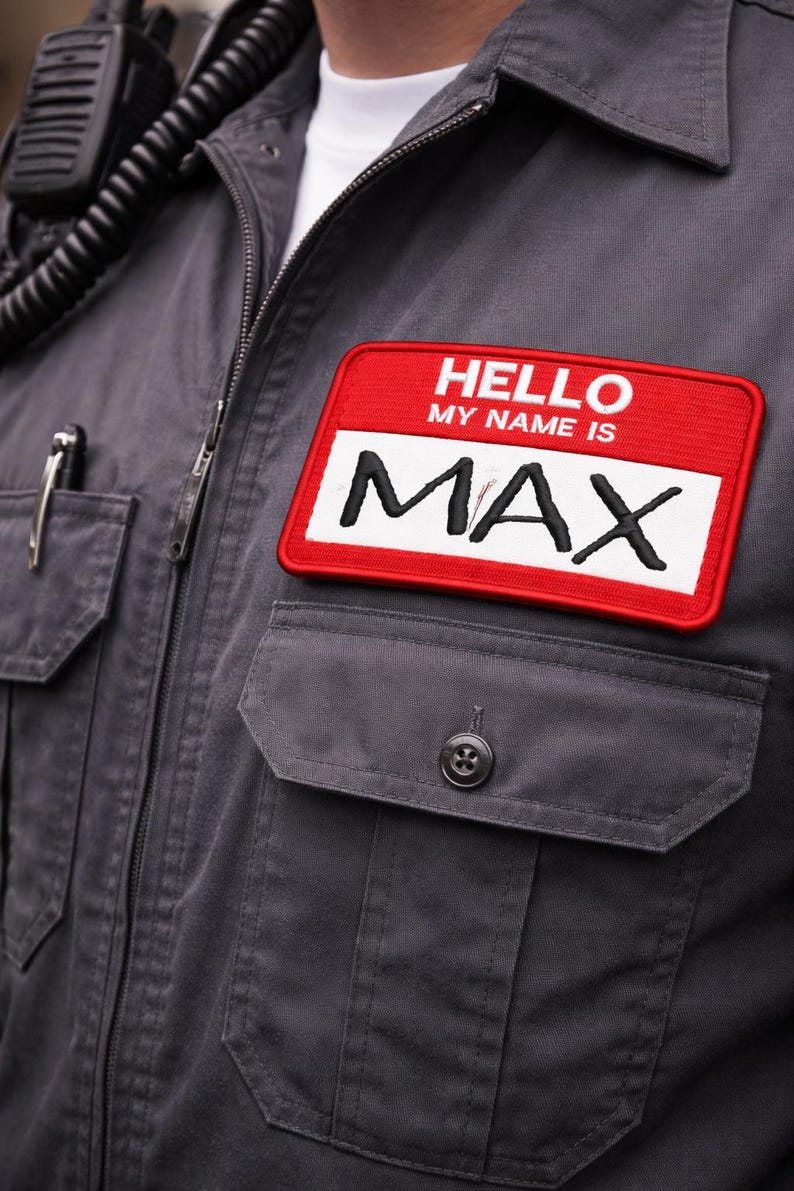 Hello My Name Is Custom Patch Name Patch Personalized Name Patch Name Tag with Hook Fastener Available image 3