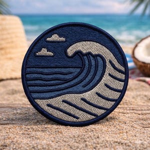 Ocean Wave-patch/Eenvoudig strandcadeau/strijkpatch/Coconut Girl & Fun Vakantie/Naaiwerk Appliqué voor kleding Draagtassen Vest/jas Rugzak Hoed