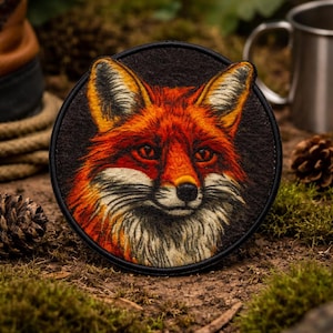 Red Fox Patch/Iron-On Patch/Wild Animal Badge, National Parks and Nature, Hiking & Camping/Sew-on Applique for Vest/Jacket Clothes Backpack