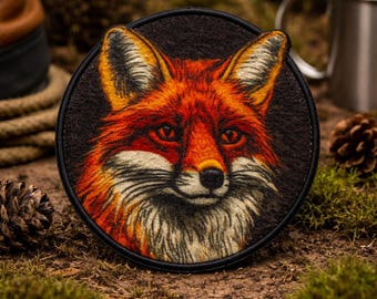 Red Fox Patch/Iron-On Patch/Wild Animal Badge, National Parks and Nature, Hiking & Camping/Sew-on Applique for Vest/Jacket Clothes Backpack