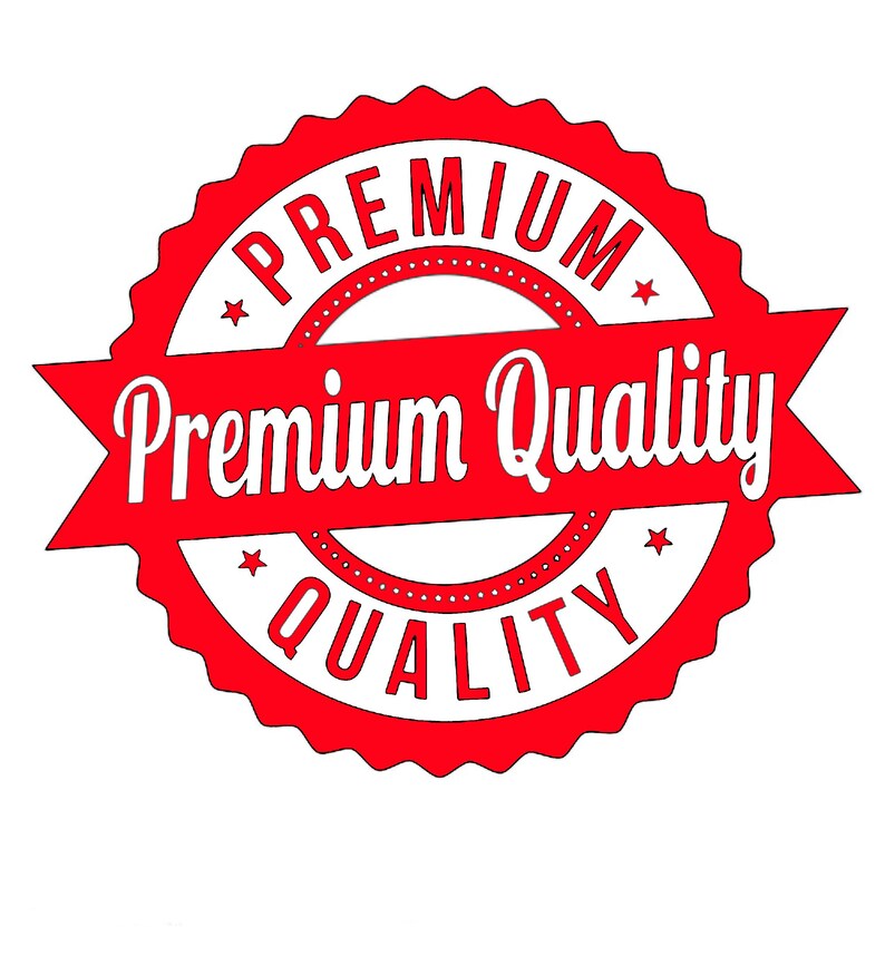 May include: A red and white circular emblem with the words "PREMIUM" and "QUALITY" in white, with a banner-like design. The text is centered, and the emblem has a star design.