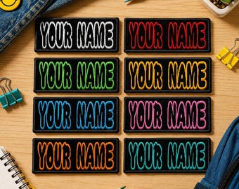 Personalized Name Patch/Custom Text Patches/Custom Nametags/Iron-on Patch/Embroidered Sew-on Applique for Clothing Uniforms Jacket Backpack