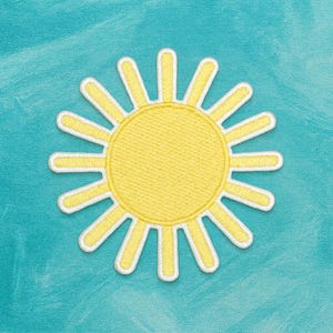 Sunshine Patch/Iron-On Patch/Sew-on Applique for Tote Bag/Backpack/Clothing/Beach Vibe Patch/Beach Adventure/Tropical Patch/Ocean Wave Patch