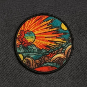 Alien Planet Patch/Iron-on Patch/Sci-Fi Gift, Strange Worlds, Retro, Space Explorer/Sew-on Applique for Clothing Vest/Jacket Backpack