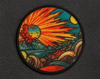 Alien Planet Patch/Iron-on Patch/Sci-Fi Gift, Strange Worlds, Retro, Space Explorer/Sew-on Applique for Clothing Vest/Jacket Backpack