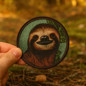 Sloth Patch/Iron-on Patch/Wild Animal Badge/National Parks/Nature/Mountain/Hiking/Camping/Sew-on Applique for Jackets, Clothing, Backpacks image 4