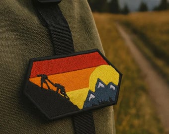 Iron-on Mountain Climbing Patch Embroidered Sew-on Applique for Jackets, Clothing, Backpack, Outdoor Gear, Seek Adventure. Explore More