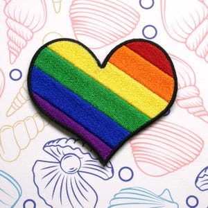 Gay Pride Heart Patch, Embroidered Iron-On/Sew-On Patch, Love is Love Patch, Gay Rights Patch, Equal Rights Patch, LGBTQ Patch, Applique