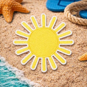 Sunshine Patch/Iron-On Patch//Beach Vibe/Tropical Adventure/ Ocean Waves/Sew-on Applique for Clothing Vest/Jacket Hats Tote Bags Backpack