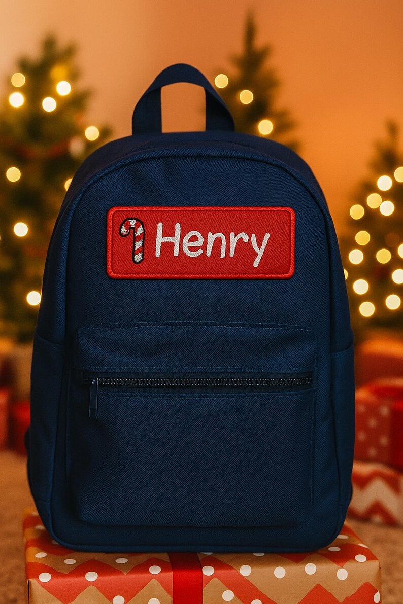 4"x1.5" Christmas Name Patch CUSTOM YOUR NAME Personalized Stocking Name Tag Embroidered Iron-on/Sew-on Premium Applique Festive Font 1 Each image 5