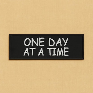 One Day At A Time Patch/Iron-On Patch/Embroidered Sew-on Applique for Vest, Clothing, Backpack/Traveler's Mantra Patch/Laid-Back Life Patch