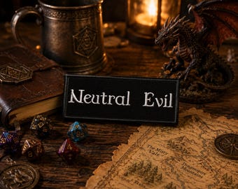 Écusson diabolique neutre/Écusson thermocollant/Geeks gamer/Classes de personnages/D&D/Jeux de table/Appliques brodés à coudre pour vêtements Veste Sac à dos