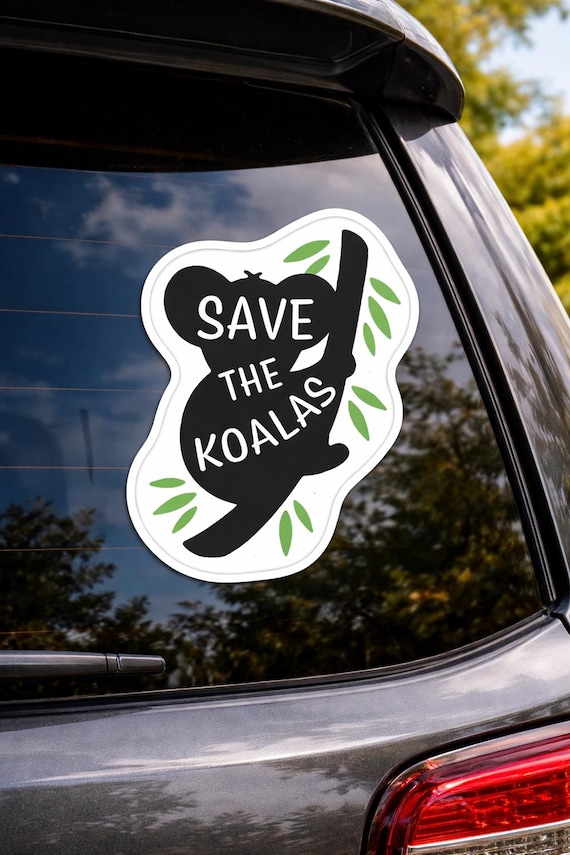 Save The Koalas Vinyl Sticker – Endangered Species Australia Decal/Nature Lover Gift & Souvenir/Car Truck Window Bumper Water Bottle Laptops
