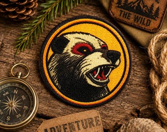 Honey Badger Patch/Iron-on Patch/Wild Animal Badge/Nature & Outdoor/Wildlife/Parks/Forest/Sew-on Applique for Clothing Vest/Jacket Backpack