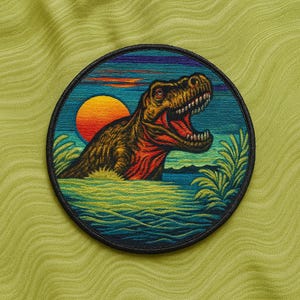Parche de dinosaurio/Parche termoadhesivo/Logotipo de T-Rex/Parche infantil/Aplique para coser en ropa, chaquetas/Parche prehistórico/Fósiles/Extintos/Alosaurio/Raptor